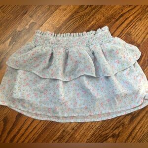 Cat & Jack Light Blue Floral Skirt Girls Size XS (4/5)